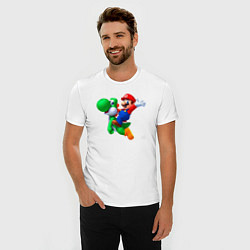 Футболка slim-fit Марио на Йоши, цвет: белый — фото 2
