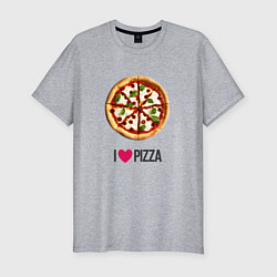 Мужская slim-футболка Я люблю пиццу