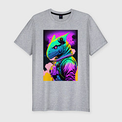 Футболка slim-fit Dino astronaut - neural network, цвет: меланж