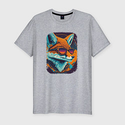 Мужская slim-футболка Old Fox with glasses