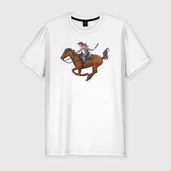 Мужская slim-футболка Гонка на лошадке