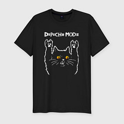 Мужская slim-футболка Depeche Mode rock cat