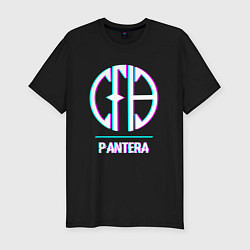 Футболка slim-fit Pantera glitch rock, цвет: черный