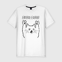 Футболка slim-fit Crystal Castles - rock cat, цвет: белый