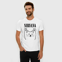 Футболка slim-fit Nirvana - rock cat, цвет: белый — фото 2