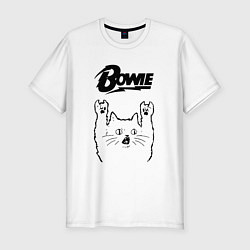 Мужская slim-футболка David Bowie - rock cat