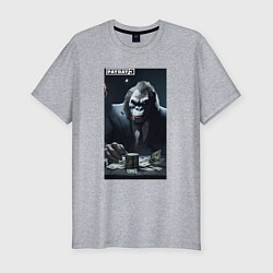 Мужская slim-футболка Payday 3 gorilla with money