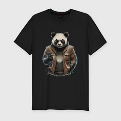Мужская slim-футболка Крутая панда