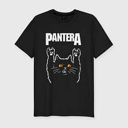 Мужская slim-футболка Pantera rock cat