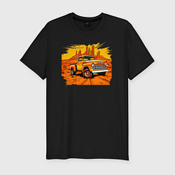 Мужская slim-футболка Шевроле грузовик