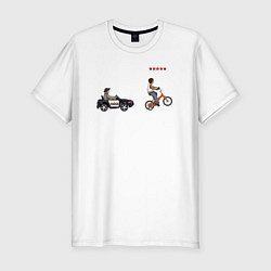 Футболка slim-fit Полицейская погоня, цвет: белый
