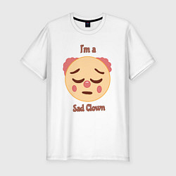 Футболка slim-fit Im sad clown, цвет: белый