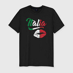 Мужская slim-футболка Поцелуй Италии