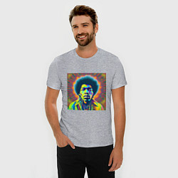 Футболка slim-fit Jimi Hendrix Magic Glitch Art, цвет: меланж — фото 2