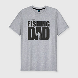 Мужская slim-футболка Папа рыбак