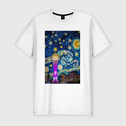 Футболка slim-fit Astana night sky, цвет: белый