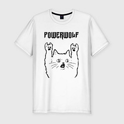 Мужская slim-футболка Powerwolf - rock cat