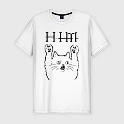 Мужская slim-футболка HIM - rock cat