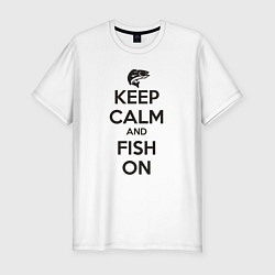 Мужская slim-футболка Храни спокойствие и лови рыбу