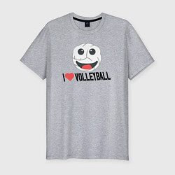 Мужская slim-футболка Волейбольный смайл