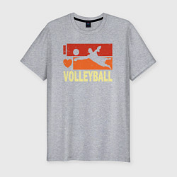 Мужская slim-футболка Я люблю волейбол