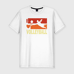 Мужская slim-футболка Я люблю волейбол