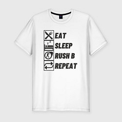 Мужская slim-футболка Eat sleep rush b