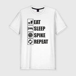Мужская slim-футболка Eat sleep spike