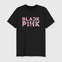 Мужская slim-футболка Blackpink logo Jisoo Lisa Jennie Rose