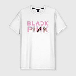 Футболка slim-fit Blackpink logo Jisoo Lisa Jennie Rose, цвет: белый