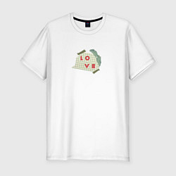 Мужская slim-футболка Коллаж Любовь на бумаге