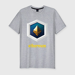 Мужская slim-футболка Логотип Ethereum