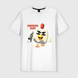 Футболка slim-fit Chicken Gun злой, цвет: белый