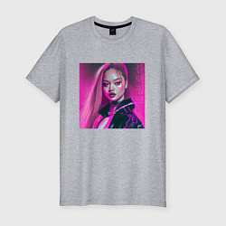 Мужская slim-футболка Blackpink Lisa аниме рисунок