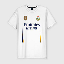 Мужская slim-футболка Винисиус Жуниор ФК Реал Мадрид форма 2324 домашняя