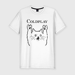 Мужская slim-футболка Coldplay - rock cat