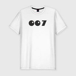 Футболка slim-fit Number 007, цвет: белый