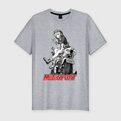 Мужская slim-футболка Moto girl
