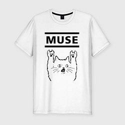 Футболка slim-fit Muse - rock cat, цвет: белый