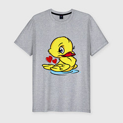 Футболка slim-fit Duckling hearts, цвет: меланж