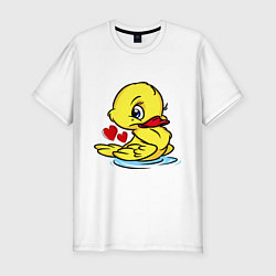 Мужская slim-футболка Duckling hearts