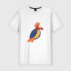 Мужская slim-футболка Веселый попугай