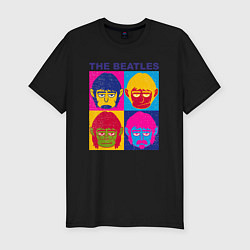 Мужская slim-футболка The Beatles color