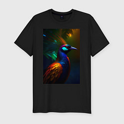 Мужская slim-футболка Райская птичка - нейросеть