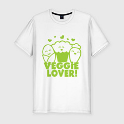 Футболка slim-fit Veggie lover (овощелюб), цвет: белый