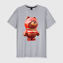 Футболка slim-fit Supercute bear, цвет: меланж