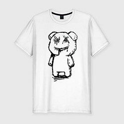 Мужская slim-футболка Smile bear - minimalism