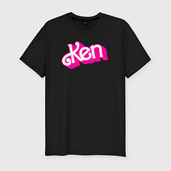 Футболка slim-fit Логотип розовый Кен, цвет: черный