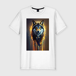 Мужская slim-футболка Волк Акела