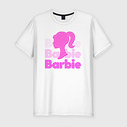 Мужская slim-футболка Логотип Барби объемный